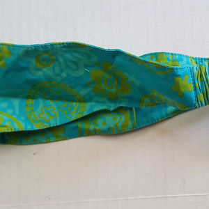 KIDS HEADBAND NWT Floral Batik Grn/Blu Elastic OS